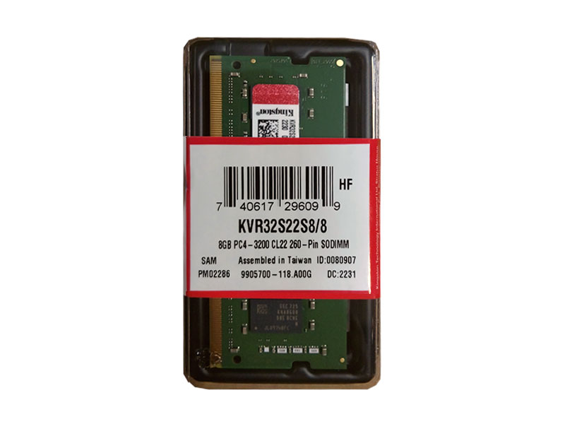 MEMORIA KINGSTON DDR4 8GB 3200MHZ SODIMM /KVR32S22S8/8