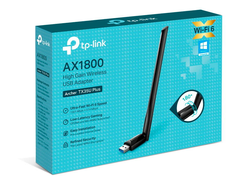 ADAPTADOR TP-LINK USB ARCHER TX35U PLUS  A18000 WIRELESS