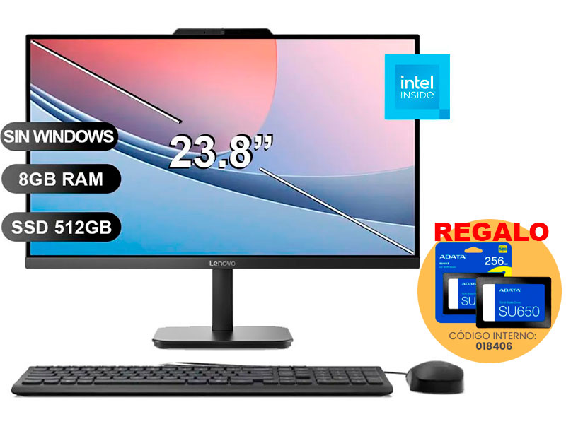 AIO LENOVO V100 INTEL N100/ 8GB/ SSD512GB/ 23.8/ FREE/ 13JA003RLD
