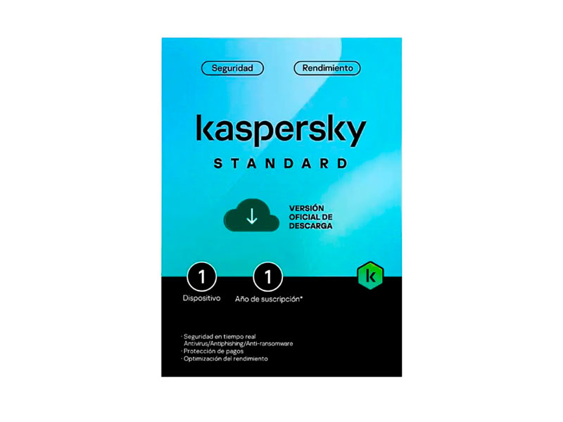 ANTIVIRUS KASPERSKY  1 DISPOSITIVO STANDARD VIRTUAL