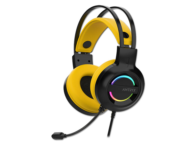 AUDIFONO C/ MICROFONO ANTRYX  IRIS-K YELLOW 7.1 VIRTUAL USB AGH-7100KYW