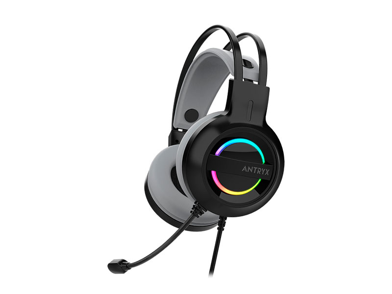 AUDIFONO CON MICROFONO ANTRYX IRIS-K GRAY 7.1 VIRTUAL USB AGH-7100KGY