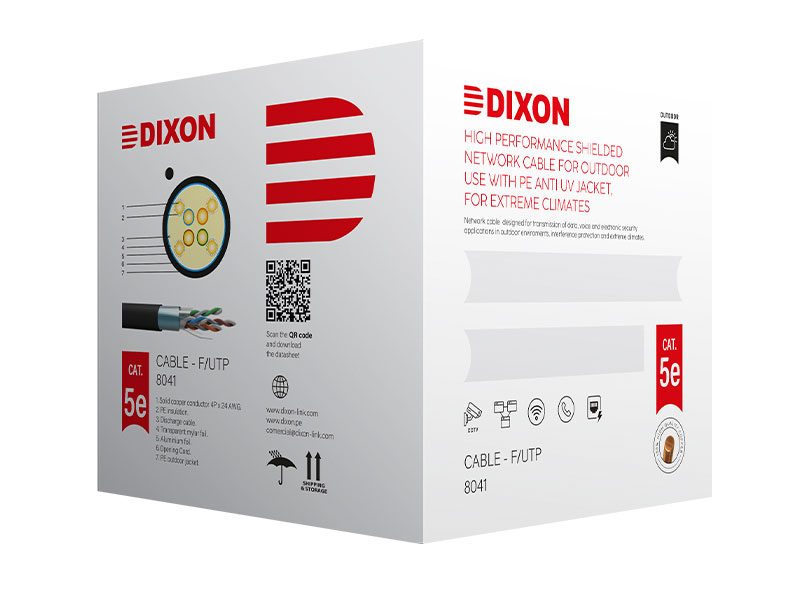 CABLE UTP DIXON  8041 CAT.5E 4PX24AWG EXTERIORES UV 305M BK