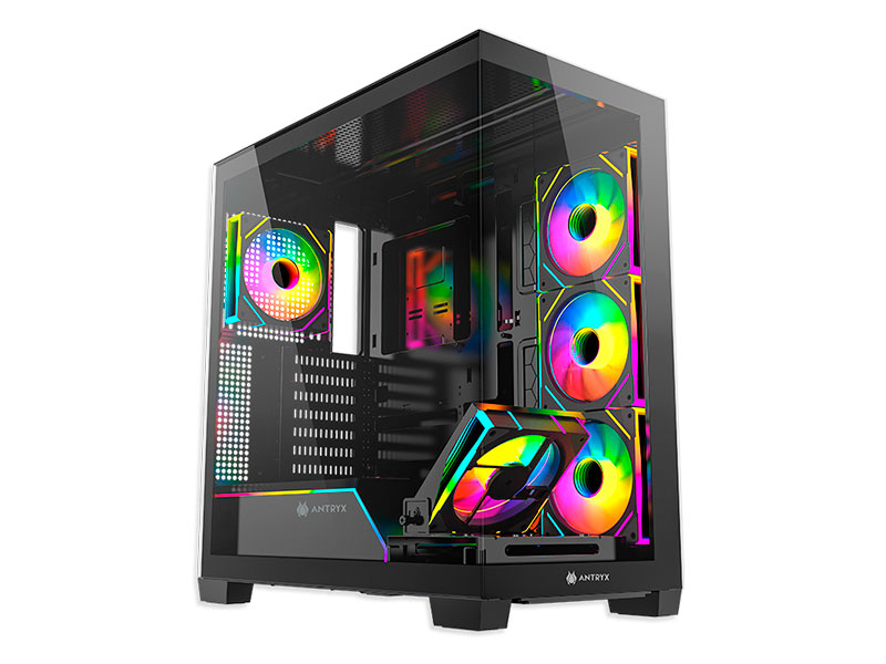 CASE ANTRYX FX 850 PRO BLACK INFINITY ARGB FAN X5 USB TIPO-C (AC-FX850BK)