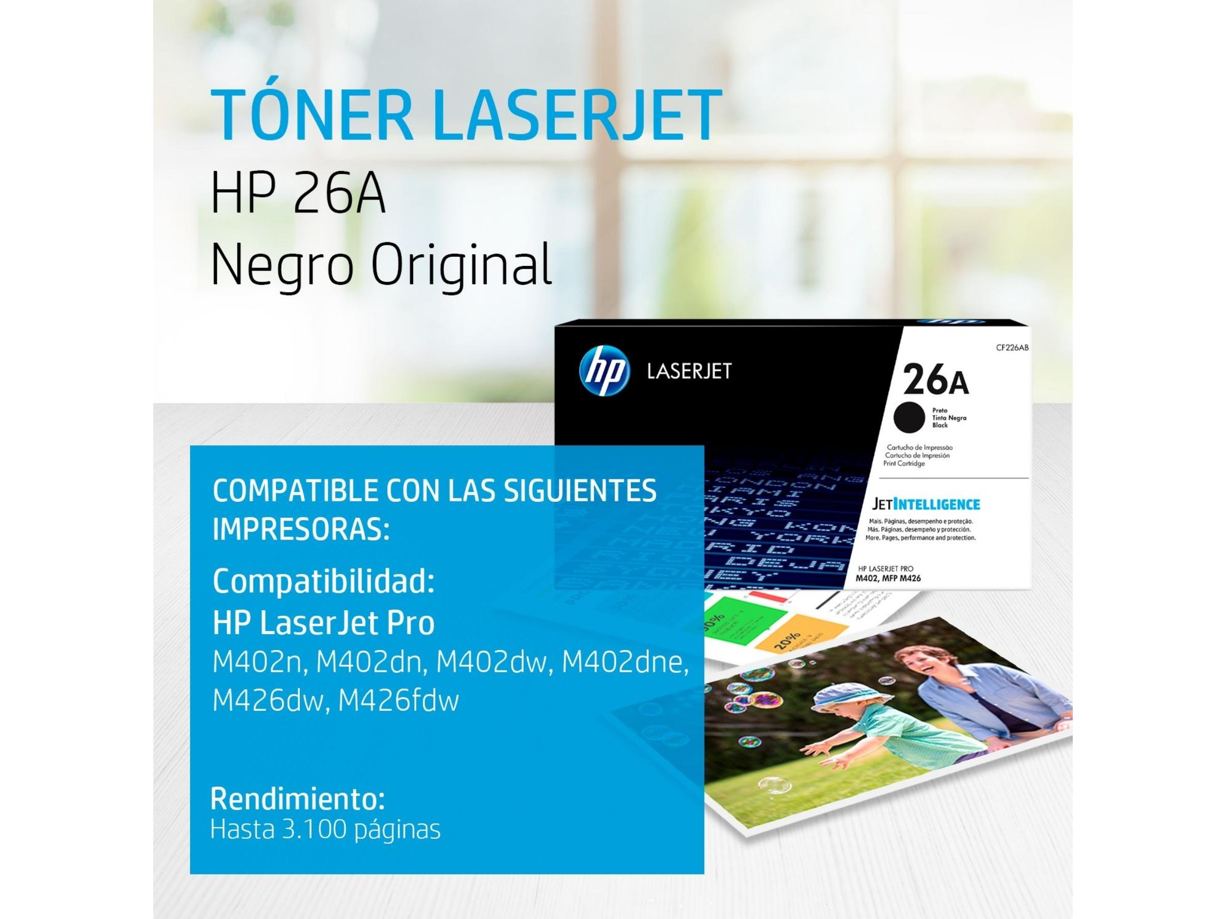 TONER HP 26A BLACK (CF226A) LASERJET M402/M426 3100 PAG.