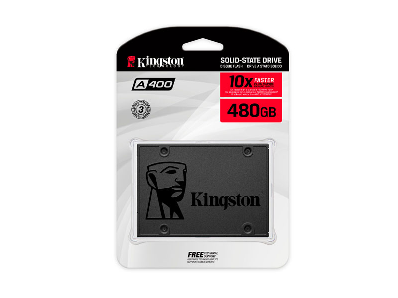 UNIDAD EN ESTADO SOLIDO KINGSTON 480GB A400 2.5 SATA 3 (SSD)