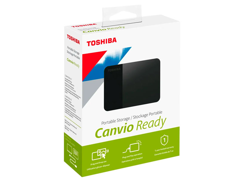 DISCO DURO TOSHIBA 1TB EXTERNO CANVIO READY 3.0  BLACK HDTP310XK3AA