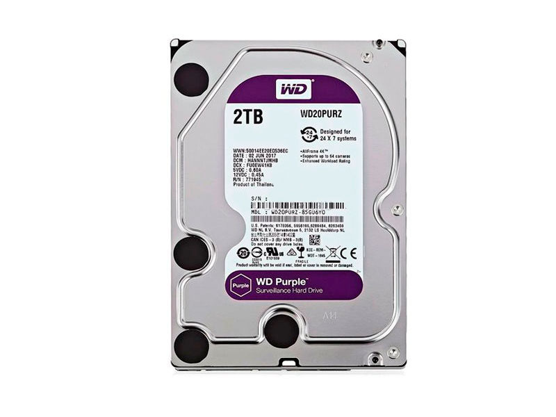 DISCO DURO WESTER DIGITAL 2TB SATA PURPLE 5400 WD23PURZ