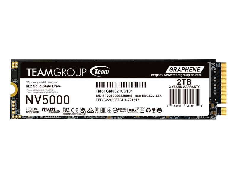 DISCO SOLIDO TEAMGROUP 2TB NV5000  M.2 PCIe Gen4x4 con NVMe