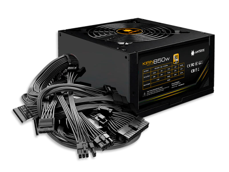FUENTE DE PODER ANTRYX 850W KIRIN 80PLUS GOLD LITE GPW850S