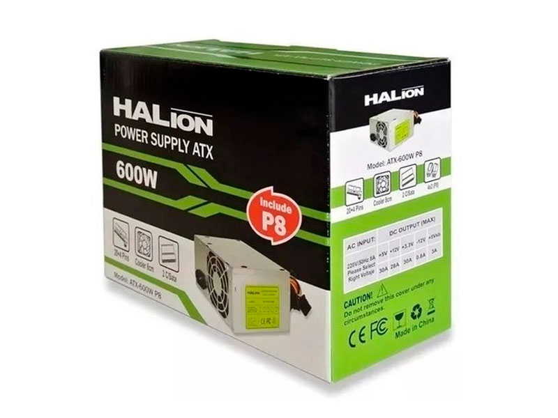 FUENTE DE PODER HALIOM ATX-600W-P8