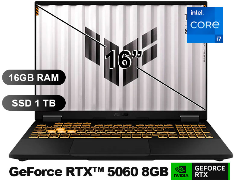 LAPTOP ASUS TUF GAMING F16 FX608JMR-RV197 I7-14650HX/ 16GB/ SSD1TB/ RTX5060-8GB/ 16