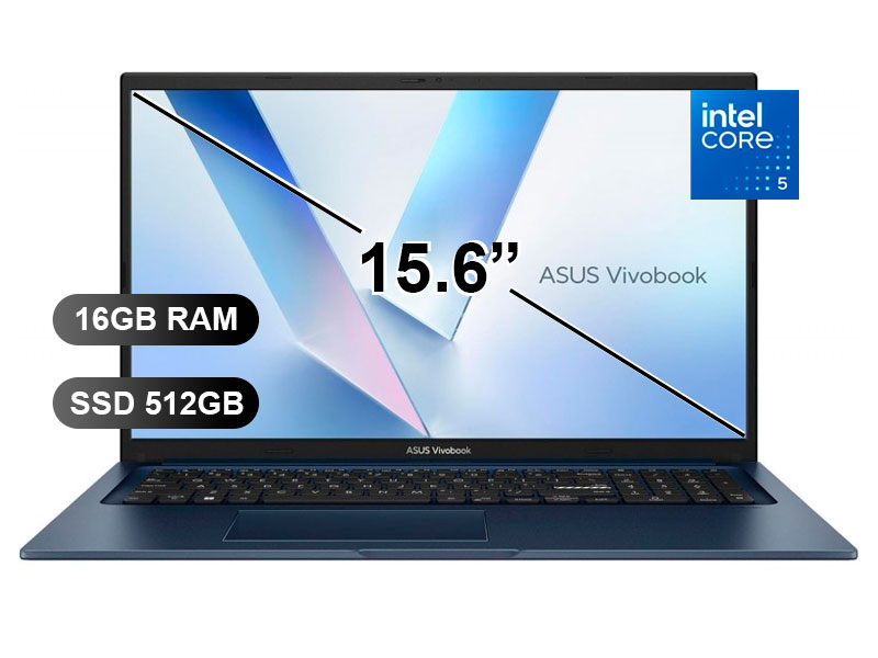 LAPTOP ASUS VIVOBOOK 15 X1504VA-BQ4055 I5-120U/ 16GB/ SSD512GB/ 15.6/ FREE