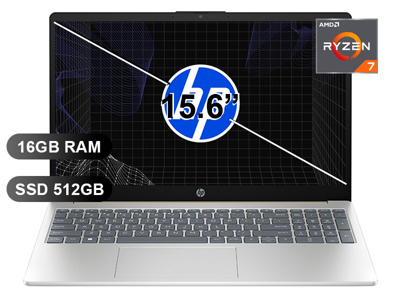 LAPTOP HP 15-FC0275LA RYZEN7 7730U/ 16GB/ SSD512GB/ FREE/ 15.6/ B9TR3LA