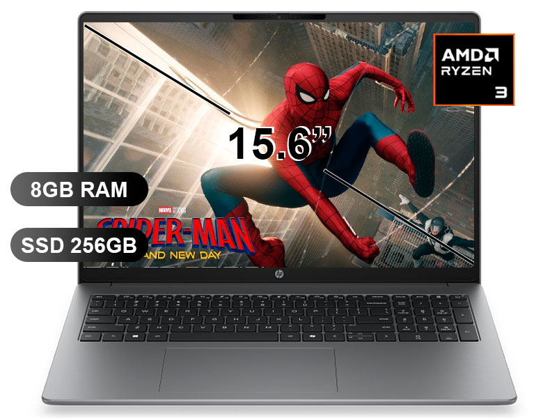 LAPTOP HP 200 G2A RYZEN 3-210/ 8GB/ SSD256GB/ FREE/ 15.6/ D61M8AT