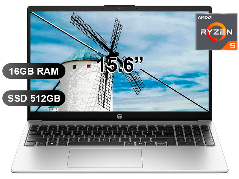 LAPTOP HP 255R G10 RYZEN 5- 7520U/ 16GB/ SSD512GB/ 15.6/ FREE/ CZ1P1LT