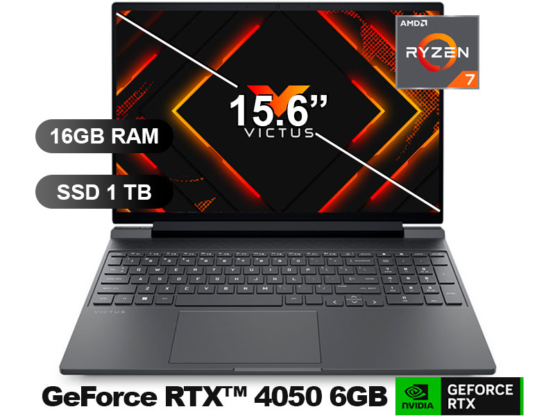 LAPTOP HP VICTUS GAMING 15-FB3013LA R7-8845HS/ 16GB/ SSD1TB/ RXT4050-6GB/ BF9V4LA