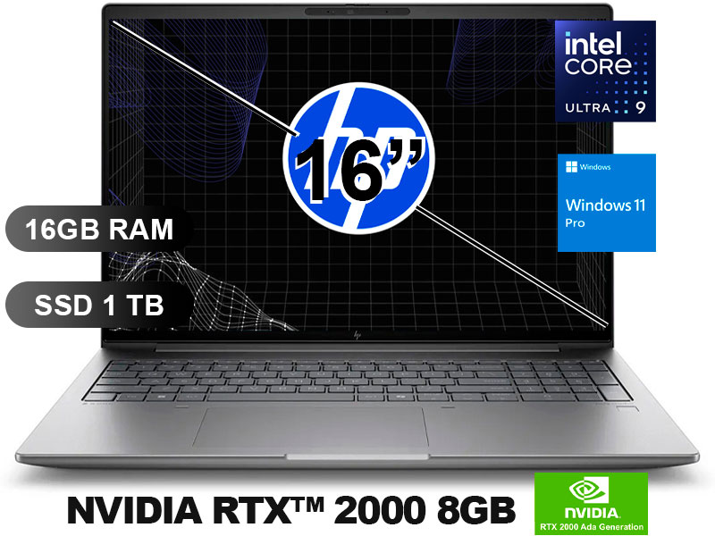 LAPTOP HP ZBOOK POWER G11 U9-185H/ 64GB/ SSD1TB/ RTX2000-8GB/ W11P/ 16/ A59H1LA