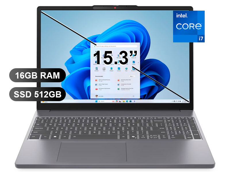 LAPTOP LENOVO IP SLIM3 15IRH10 I7-13620H/ 16GB/ SSD512GB/ 15.3/ FREE/ 83K101EVLM