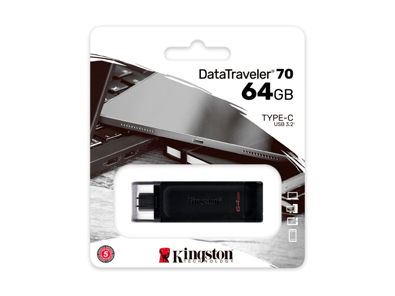 MEMORIA KINGSTON USB 64GB DATATRAVELER 70 USB-C 3.2 DT70/64GB
