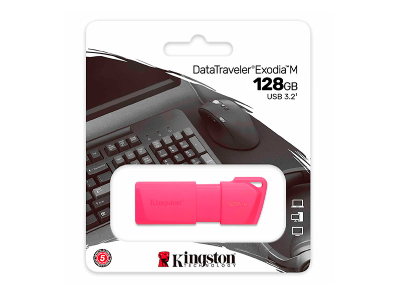 MEMORIA KINGSTON DT EXODIA M USB 128GB KC-U2L128-7LN PINK NEON