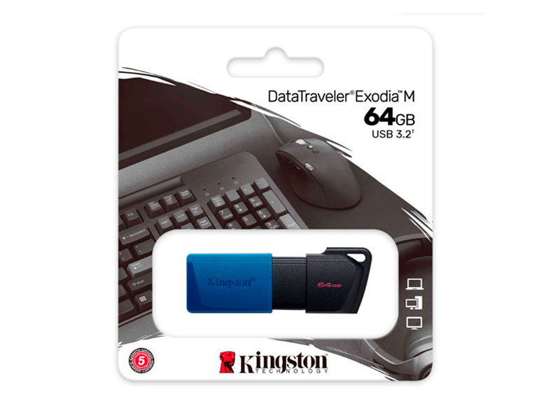 MEMORIA KINGSTON DT EXODIA M USB 64GB BLACK DTXM/64GB AZUL