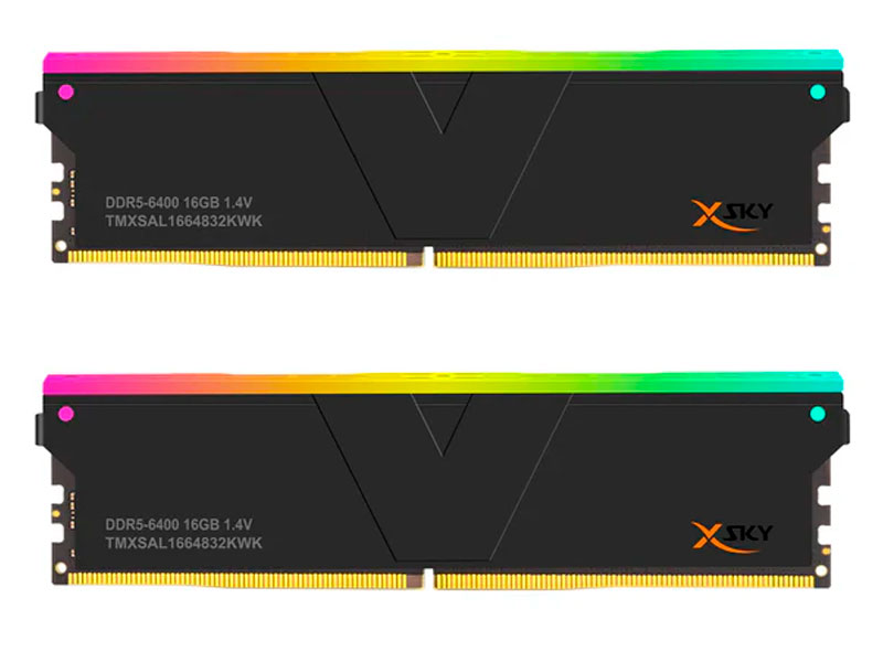 MEMORIA V-COLOR 32GB(2X16GB) MANTA SKY RGB BLACK DDR5 6400MHZ CL32 AMD EXPO 1.4V