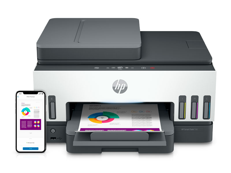 IMPRESORA MULTIFUNCIONAL HP SMART TANK 790 WIFI/BT/ETH. 4WF66A#AKY