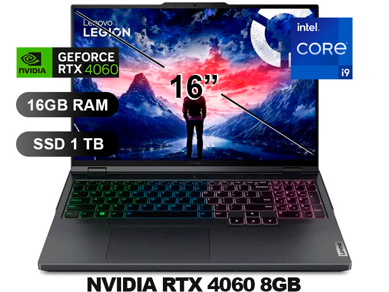 LAPTOP LENOVO LEGION PRO 5 16IRX9 I9-14900HX/ 16GB/ SSD1TB/ RTX4060 8GB/ 16/ 83DF00HQLM
