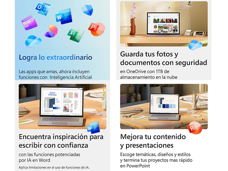OFFICE MICROSOFT 365 PERSONAL 1 Usuario - 5 Dispositivos, 12 MESES, VIRTUAL (EP2-32316) + IA Copilot