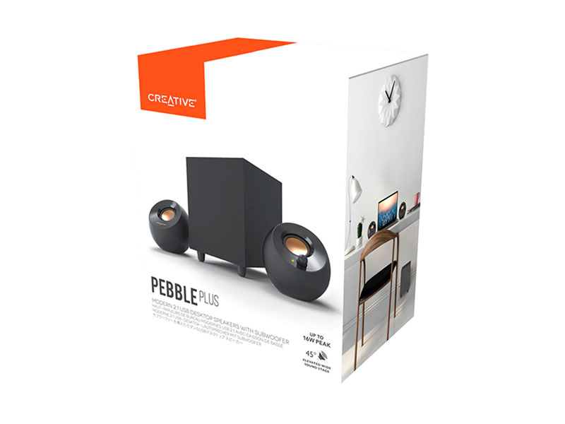 PARLANTE CREATIVE PEBBLE PLUS 2.1 USB BLACK 51MF0480AA000