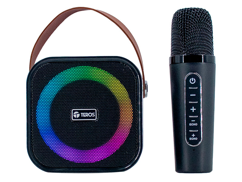 PARLANTE TEROS TE-6013N KARAOKE BT 5.4/ 10W/ 1800mAh/ USB/ Luces RGB