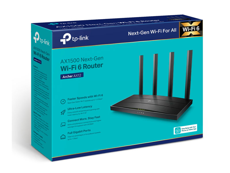ROUTER TP-LINK ARCHER AX12 GIGABIT WI-FI 6  AX1500