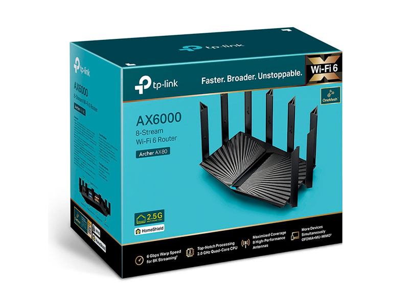 ROUTER TP-LINK AX80  ARCHER AX6000 8-STREAM WIFI 6 