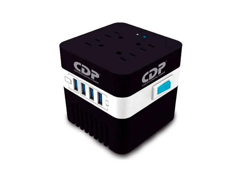 ESTABILIZADOR CDP RU-AVR604I 600VA/720W 4 SALIDAS 4PORT USB