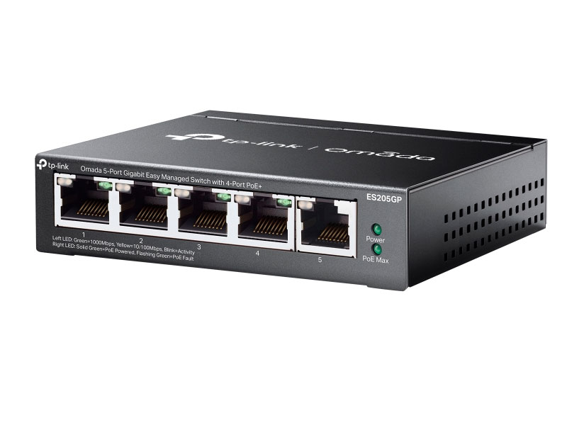 SWITCH TP-LINK OMADA AGILE ES205GP 5PORT GIGABITE 4PORT POE+