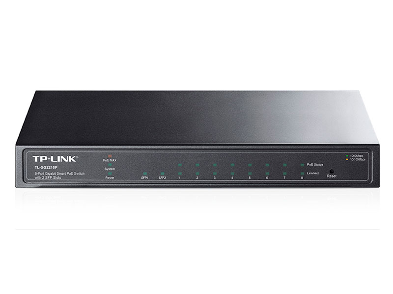SWITCH TP-LINK OMADA SG2210P 10PORT GIGABIT SMART 8-PORT POE+ 2 RANURAS SFP