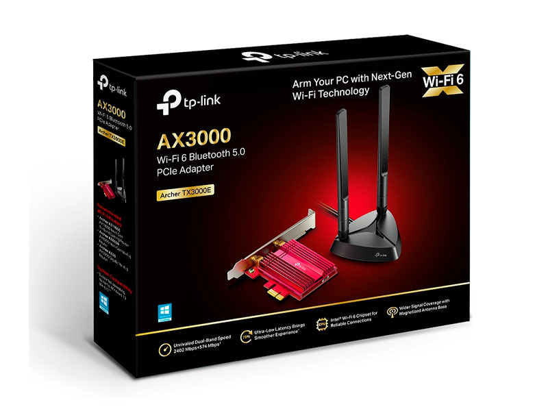 TARJETA DE RED TP-LINK AX3000 WIRELESS PCI EXP. BLUETOOTH 5.2 TX300E