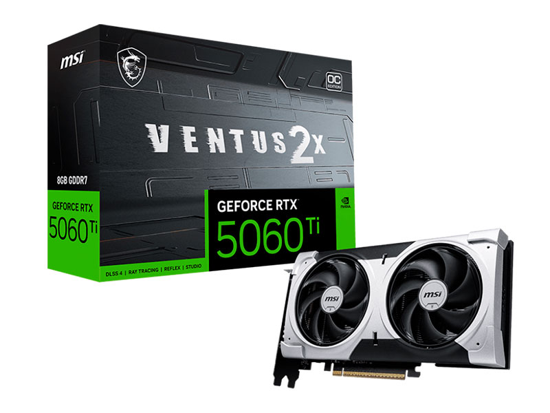 TARJETA DE VIDEO MSI GeForce RTX5060TI 8GB VENTUS 2X OC PLUS GDDR7