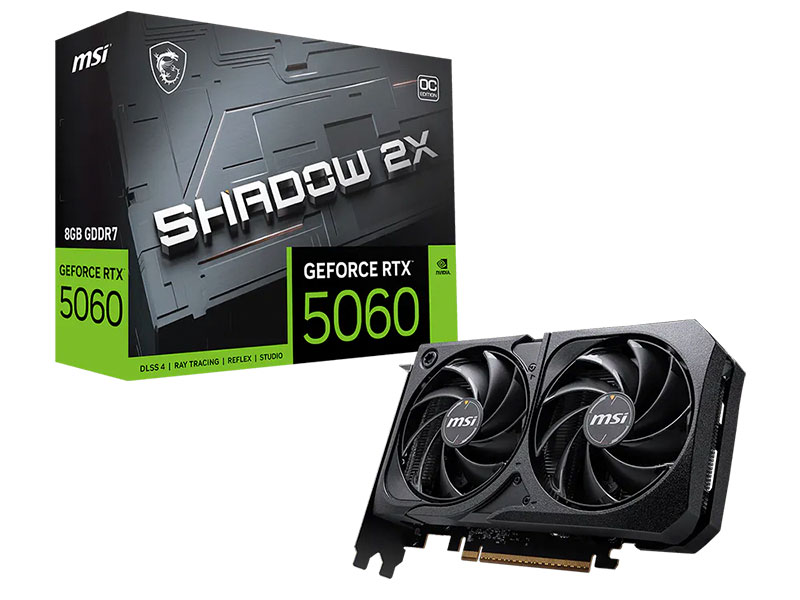 TARJETA DE VIDEO MSI GeForce RTX5060 8GB SHADOW 2X OC GDDR7 PCIe 5.0