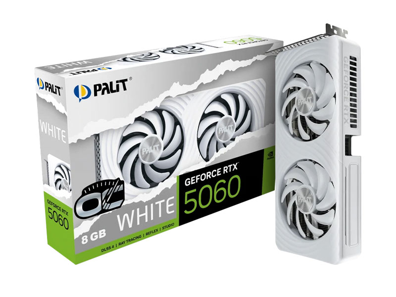 TARJETA DE VIDEO PALIT INFINITY 2 RTX5060 8GB OC  GDDR7 128BIT 3-DP HDMI WHITE