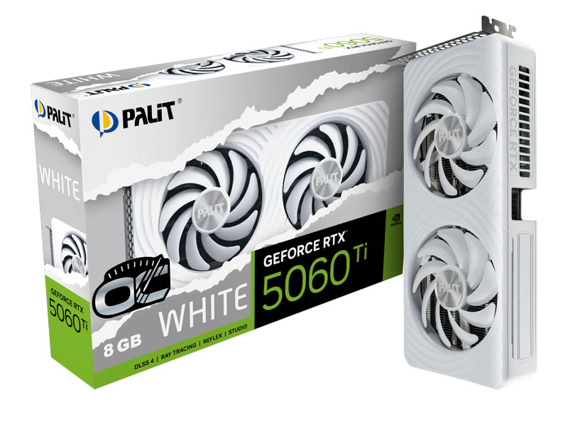 TARJETA DE VIDEO PALIT INFINITY 2 RTX5060 8GB OC  GDDR7 128BIT 3-DP HDMI WHITE