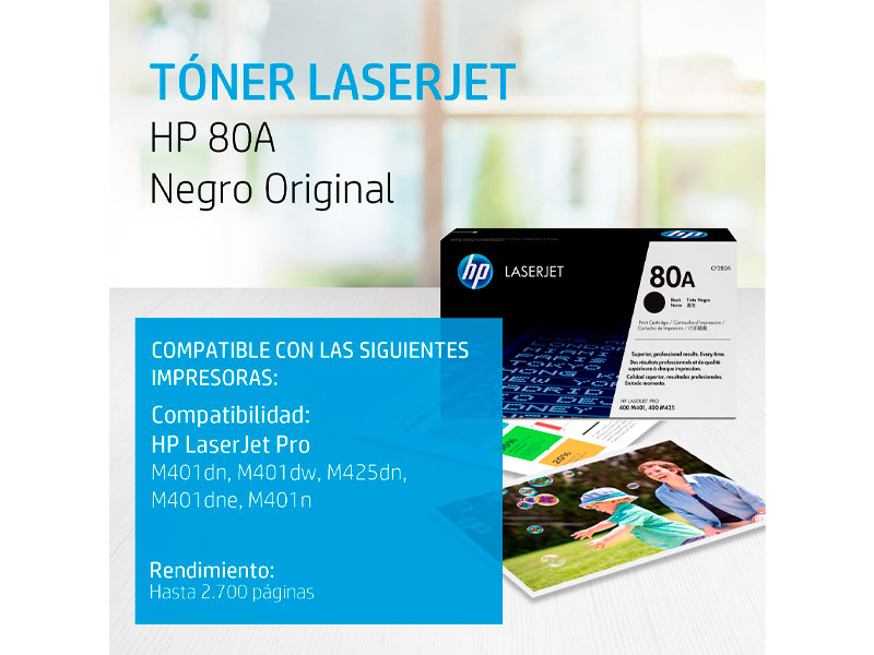 TONER HP CF280A P/LASER P401N BK