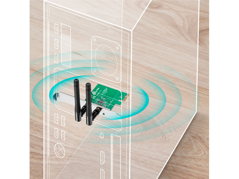 ADAPTADOR TP-LINK PCI EXPRESS INALÁMBRICO TL-WN881ND N A 300MBPS 