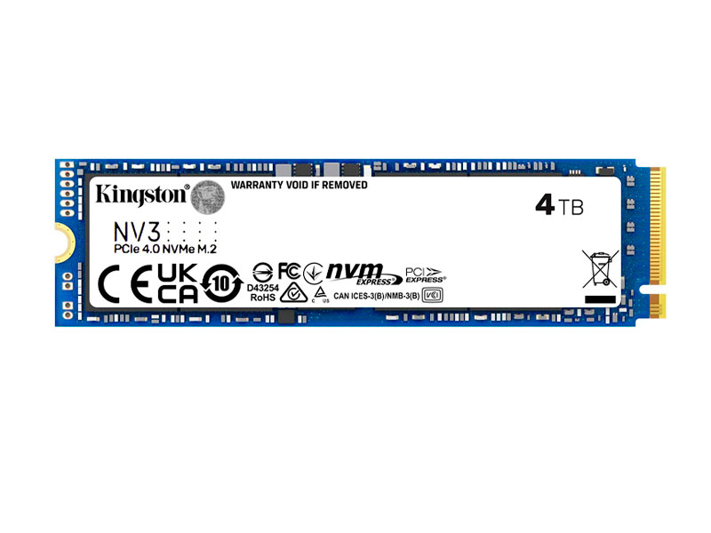 UNIDAD EN ESTADO SOLIDO SSD KINGSTON NV3 4TB 6000MB/S NVME M.2 PCI.E SNV3S/ 4000G SSD