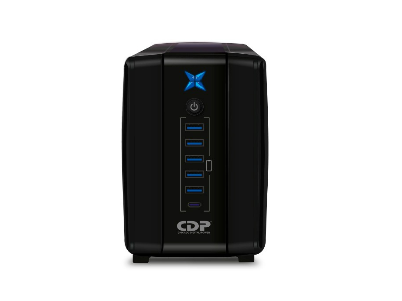 UPS CDP 1000VA/500W 40 MIN 1008I R-UPR1008I 8 SALIDAS 5POR USB / 1 TIPO-C
