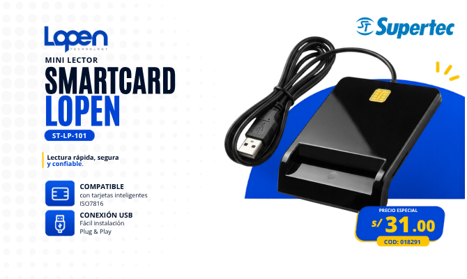 MINI LECTOR de DNI SMARTCARD LOPEN ST-LP-101